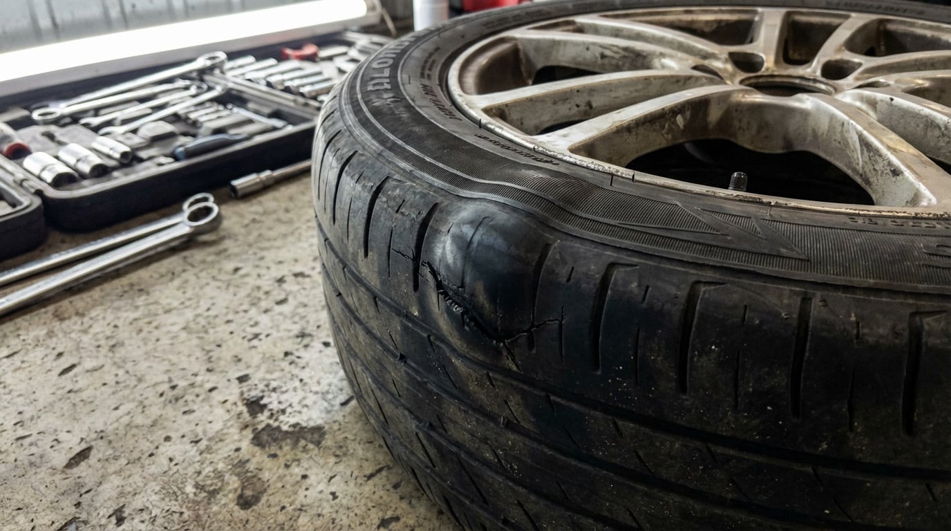 Pneu abîmé sur le flanc : quand le changer et quoi faire ?